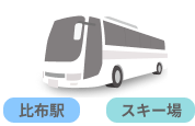 比布駅とスキー場の間の送迎バス
